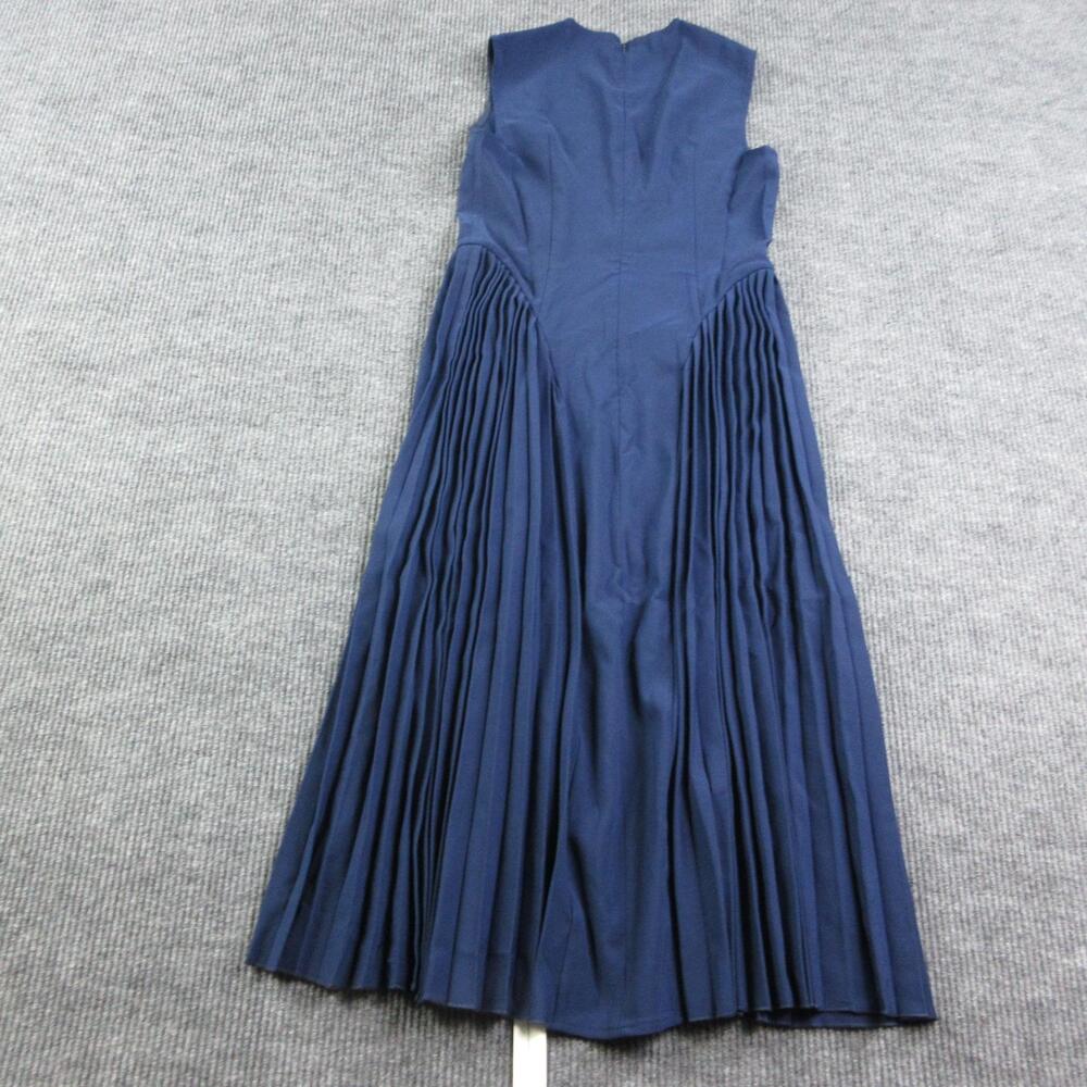 COMMENSE Dress Womens XL Blue Fit & Flare Maxi Pleated Sleeveless Round Neck NWT - Picture 15 of 16